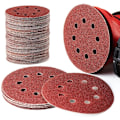 Miniatyrbillede 1 af 5: 125mm 60 80 100 120 240 Slibeskiver Runde Form Ark Polering 8 Huller Runde Form (100stk)