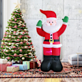 Miniatyrbillede 2 af 4: Oppustelig Julemand, 180cm Julemand Figur Udendørs Juledekoration med Gavepose Indbygget LED Lys, Indendørs & Udendørs Lys Dekoration til Seng