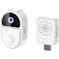 Miniatyrbild 1 av 5: Smart Video Dörrklocka 1080P WiFi Kamera Tvåvägs Video Intercom Trådlös Utomhus Dörrklocka Smart Life APP Säkerhetsskydd, Vit