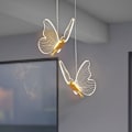 Miniatyrbilde 4 av 5: Sommerfugl LED Hengelampe Nordisk Gylden Sengelampe Lysekronebelysning for Stue Soverom Sengelampe B