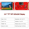 Pikkukuva 5 / 5: 2,8 tuuman ILI9341 SPI TFT LCD -kosketusnäyttö 320X240 5V/3.3V STM32 näyttömoduuli kynällä