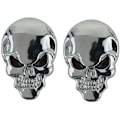 Pikkukuva 1 / 4: 2X Fashion Skull Punk 3D Skeleton Badge Auto / Moottoripyörä Metalli Tarra Cool Decal, Hopea