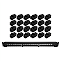 Miniatyrbild 3 av 5: 19 tums 1U rackmonterad crossover 24 portar CAT6 RJ45 patchpanel kabeladapter Keystone modulär ram