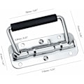 Miniatyrbilde 3 av 4: 110 X 41 mm Foldbare Kassehåndtak i Rustfritt Stål, Sølv, 3 stk