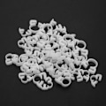 Miniatyrbild 4 av 5: 50 st 6 storlekar vita dubbla grepp nylon slangklämmor set 4.1-12.8 mm plast snäpp spärr sortiment kit