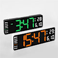 Miniatyrbild 3 av 5: Stor digital väggklocka fjärrkontroll temperatur datum veckodag display timer nedräkning bord väggklocka dubbla larm LED-klockor A