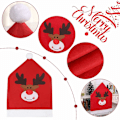 Miniatyrbild 5 av 5: Julstolsöverdrag, 4-pack Tomte Stolsöverdrag Julstolshatt för Juldekoration Middagsfest - Julstolshatt (Julstol