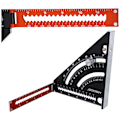 Miniatyrbilde 3 av 4: Metall Aluminium Snekker Vinkel Folding Triangle Linjal Kombinasjon Vinkel 317mm Multifunksjon Triangle Vinkel Vinkelmåler 45 90 Grader/C