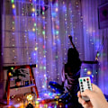 Miniatyrbilde 1 av 5: 3  3M Lumira Gardin, 300 LED Lyslenker Lysende Gardin LumiChristmass Vindudekorasjon Jul Bryllup, 8 Vanntette Lysmoduser IP64 [Energi