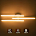 Miniatyrbillede 4 af 5: LED Loftlampe, 21W Moderne Parallel Strim Design Loftlampe med 3 Parallel Strim Lys til Stue Soveværelse Spisestue