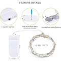 Miniatyrbild 5 av 5: 10-pack 2M Fairy Lights 20 LED Batteridrivna Fairy String Lights Vattentäta Koppartråds Stjärnsträngljus Mason Jar Lights Firefly Lights för D