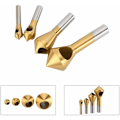 Miniatyrbild 5 av 5: 4-pack Titanbelagd Sänkkronfräsverktyg Avfasningsverktyg Set Metall Trä Borrbitar Set