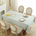 Miniatyrbilde 3 av 5: Rustik rutete duk for høst, Thanksgiving, jul, firkantet duk for spisestue, kjøkken, bomullsrutete duk, blå, 55 tommer.