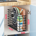 Miniatyrbillede 2 af 5: 1 stk Køkkenhylde Under Vask Organizer Skab Opbevaring Hylde Låg og Krydderi Krukke Organizer til Køkkenbord B