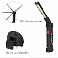 Miniatyrbilde 2 av 5: LED arbeidslys, oppladbare COB arbeidslys med magnetisk base, 360 graders rotasjon og 5 moduser lommelykt inspeksjonslampe for bilreparasjon, hjemmebruk