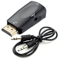 Pikkukuva 1 / 5: HDMI-VGA-muunnin - Äänikaapeli - Videotarkkuus - Kompakti sovitin äänensiirrolla - 3,5 mm liitäntä