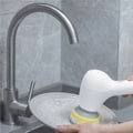 Miniatyrbillede 1 af 5: Bærbar elektrisk rengøringsbørste Automatisk badekarbørste Køkken Vask Rengøringsværktøj med vandtank