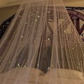 Miniatyrbilde 3 av 5: Dobbeltseng myggnetting, baldakin med fluorescerende stjerner og måne, gløder i mørket, seng baldakin, insektbeskyttelse for baby, babyseng, soverom