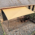 Miniatyrbild 3 av 5: Beige Solskyddsnät Rektangulärt Solsegel 90% UV-Resistent Andningsbart och Resistent Solskyddsnät för Växthus Pergola Trädgård Pool 4X5m