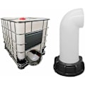 Pikkukuva 3 / 5: 2 kpl vesisäiliöventtiilin suutin, vesisäiliöventtiili, 60 mm IBC vesisäiliöadapteri, kuolleelle IBC-säiliölle (valkoinen)