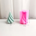 Miniatyrbillede 3 af 5: Roterende Kegle Lysform Bølge Stribet Aromaterapi Lys Silikonform DIY Buet Kolonne Gips Harpiksforme (L)