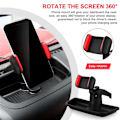 Miniatyrbilde 4 av 5: JK Dash Telefonholder Mobiltelefonholder Interiørtilbehør for Wrangler JK JKU 2011-2017, Svart