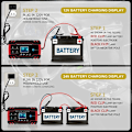 Miniatyrbillede 5 af 5: 12V/24V 8A Intelligent Batterilader, Batterilader Vedligeholdelse og Automatisk Reparation Bærbar Funktion med LCD-skærm, til Bil Motorcykel Lastbil