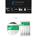 Miniatyrbillede 4 af 5: 3X Smart LCD Display Batterilader med 4 Slots til NiCd Genopladelige Batterier NiMh AA / AAA NiMh