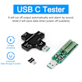 Pikkukuva 5 / 5: USB C -testeri, 2 in 1 USB -testeri, tyyppi C, värillinen IPS-näyttö, digitaalinen yleismittari, jännite, , , lämpötila, laturilla