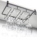 Miniatyrbilde 4 av 5: Vinstativ under skap, 3 rader hengende vinglassholder, metall vinglassoppbevaringsstativ for kjøkken, bar, etc.