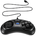 Miniatyrbilde 1 av 5: 2 stk. kontroller for 16-bit håndkontroll, 6-knapps joystick for svart tilbehør