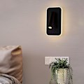 Miniatyrbillede 5 af 5: LED, sengeborde-læselampe, LED væglæselamper, justerbar spotlight 3000K/varmt lys (sort rektangel 2 stk)