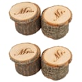 Pikkukuva 1 / 5: 4 kpl Mr ja Shabby Chic Rustic Häärenkaiden Tyynypidike Puinen Laatikko
