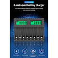 Miniatyrbild 2 av 5: 4X Batteriladdare LCD-display 8 Fack Smarta Laddare för AA/AAA NiCd NiMh AA AAA Uppladdningsbara Batterier