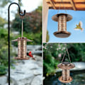 Miniatyrbillede 4 af 5: Solcelledrevet metalfuglefoder, udendørs fuglefoder lanterne fuglefoder vandtæt fuglefoder vildfuglefoderdispenser
