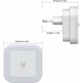 Miniatyrbild 4 av 5: 2-pack LED-nattlampa med rörelsesensor, skymningssensor, automatisk/energibesparande lampa, PIR-sensor, orienteringslampa, varmvit, trapp...