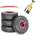 Miniatyrbild 1 av 5: 4 st SCX10 AX10 Uppblåsbara 114 mm 1,9 tum Pneumatiska Däck Beadlock Hjul för 1/10 RC Crawler Truck Wraith SCX10, Svart