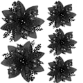 Miniatyrbild 1 av 5: 20 st 14,5 cm glitterkonstgjorda julblommor julgransdekoration Gott nytt år prydnader jul, C