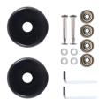 Miniatyrbilde 3 av 5: Reservehjul til 55mm x 18mm koffert, PU svingbare hjul, rustfrie stållager, reparasjonssett, svart