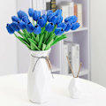 Miniatyrbillede 2 af 5: Kunstig Tulipan Blomst Falsk Blomst Latex Materiale Ægte Berøring Bryllup Soveværelse Familie Hotel Fest Indendørs Studieværelse DIY Dekoration (Kongeblå, 10 stk)