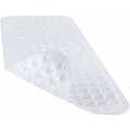 Miniatyrbillede 1 af 5: Brusematte til badekar 40 x 16 tommer, skridsikker ekstra stor badekarmatte med sugekopper, maskinvaskbar badeværelsesmatte med drænhuller, hvid
