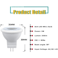 Miniatyrbilde 3 av 5: 3W MR11 GU4 LED-pære Kald Hvit 6000K AC/DC 12V Ekvivalent til 35W Halogenpære Perfekt for hjem, kontor, butikk, supermarked, barer, kafé, utstilling