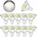 Miniatyrbilde 1 av 5: GU5.3 LED-pære, kald hvit 6000K, MR16 LED AC DC12V 3W tilsvarende 30W halogen, ikke-dimbar LED-spotpære, 10-pakning [Energiklasse F]