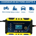 Miniatyrbillede 4 af 5: 12V/6A Bilbatterilader Smart Batterilader, LCD-skærm, Batterilader Vedligeholdelsesenhed med Flere Beskyttelsestyper