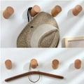 Miniatyrbillede 5 af 5: DENUOTOP Træ Knage 【5 Styk】 Naturlig Væghængt Tøj Sjal Hat og Opbevaringspose Hængere Soveværelse Dekoration Håndklæde, Diameter 30mm-DENUOTOP