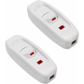 Miniatyrbild 1 av 4: 2-pack Vändströmbrytare AC 250V 10A Inline På/Av Bordslampa Kabelbrytare med Vit LED-indikator