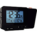 Miniatyrbild 1 av 5: Projektionsklockor, väggprojektion elektronisk väckarklocka med dubbel alarm, 12/24 timmar, datum, visar luftfuktighet inomhustemperatur (svart)