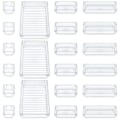 Miniatyrbilde 1 av 5: Skuffesystem for oppbevaring 21 deler Multi-størrelse skuffestyring Transparent sminkeoppbevaringsskuff for skrivebord