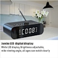 Miniatyrbild 2 av 5: Digital väckarklocka DAB/FM-radio, stödjer Bluetooth-anslutning, med basmembran, högupplöst LED-display
