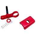 Miniatyrbilde 3 av 5: Ny CNC Aluminiumslegering Hengselklemmeplate plus Magnetisk C-spenne for Sykkeldeler Magnetisk C-knapp Brompton-knapp, Rød